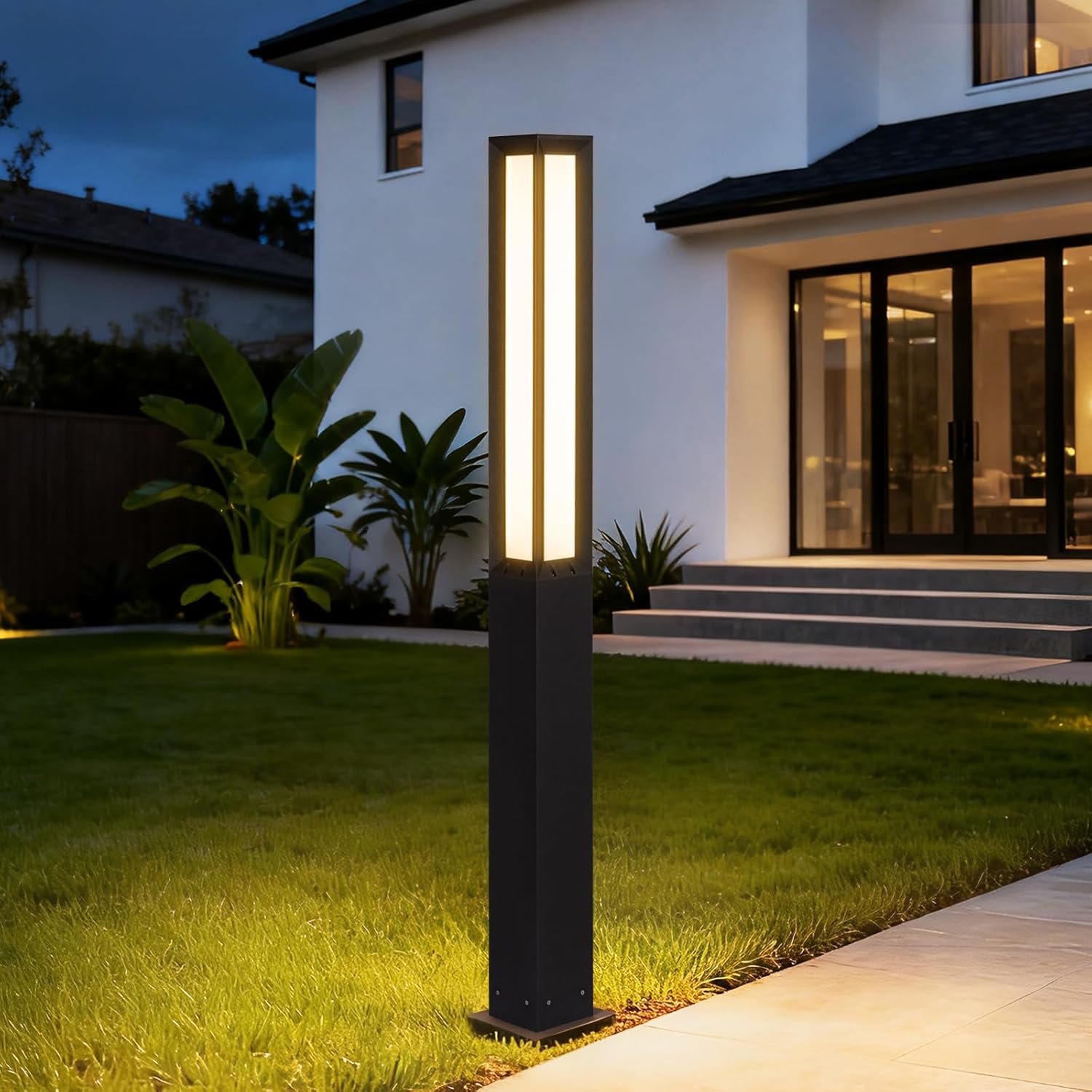 High 71 Inches Landscape Path Light, Outdoor Modern Luxury LED IP54 Waterproof Landscape Bollard Lighting for Lawn Patio Courtyard Driveway Pathway Decoration with High Voltage Wired