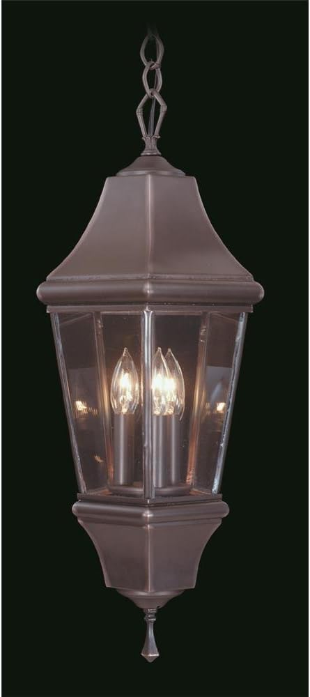Framburg Lighting 8738 Iron/R Normandy - Three Light Outdoor Flush Mount, Iron Finish with Rain Glass