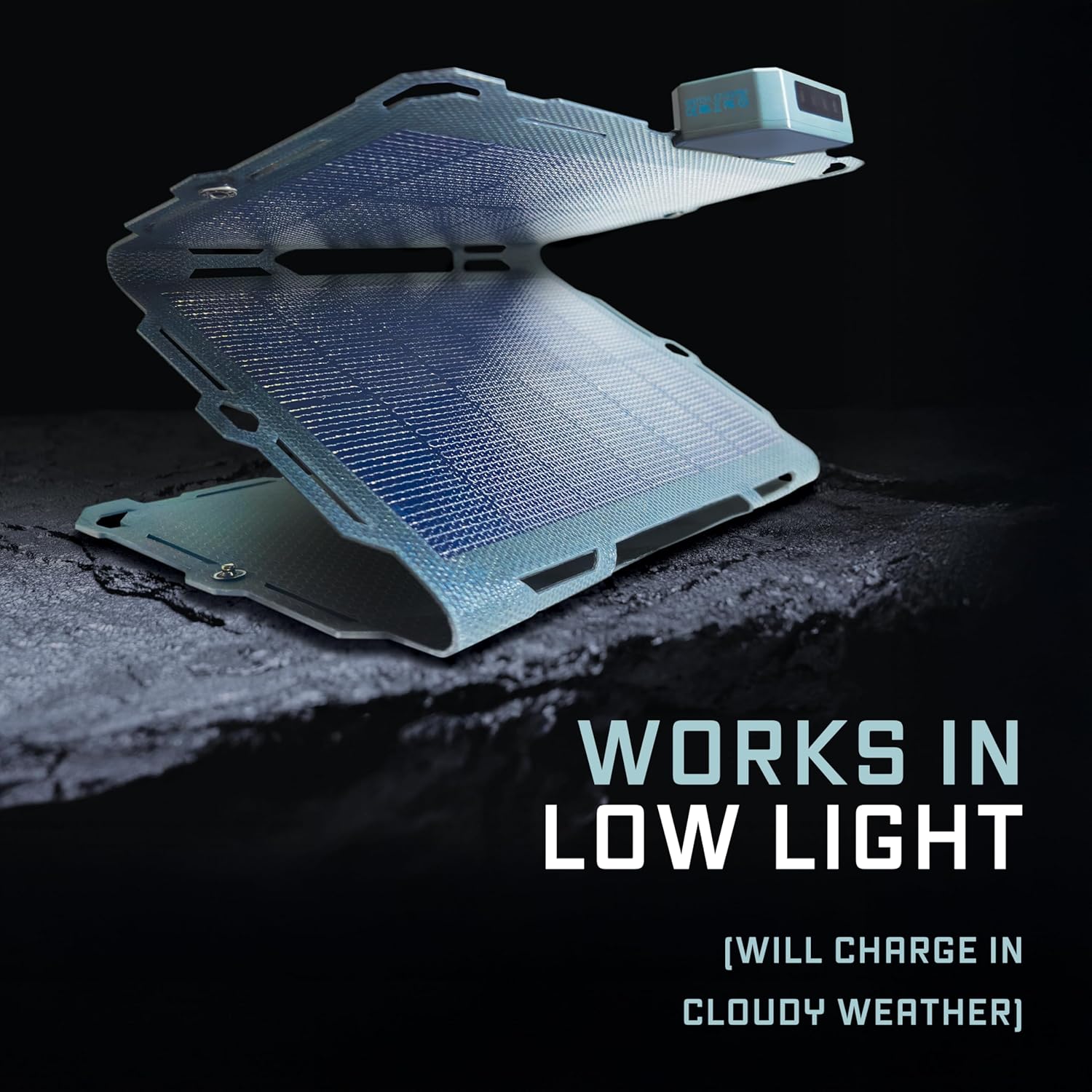 Dark Energy Spectre Folding 18W Solar Panel | Portable Solar Power Charges USB-C and USB-A Devices | Crush & Impact Resistant with Armor-Flex, IPX7 Waterproof, Lightweight Solar Powerhouse