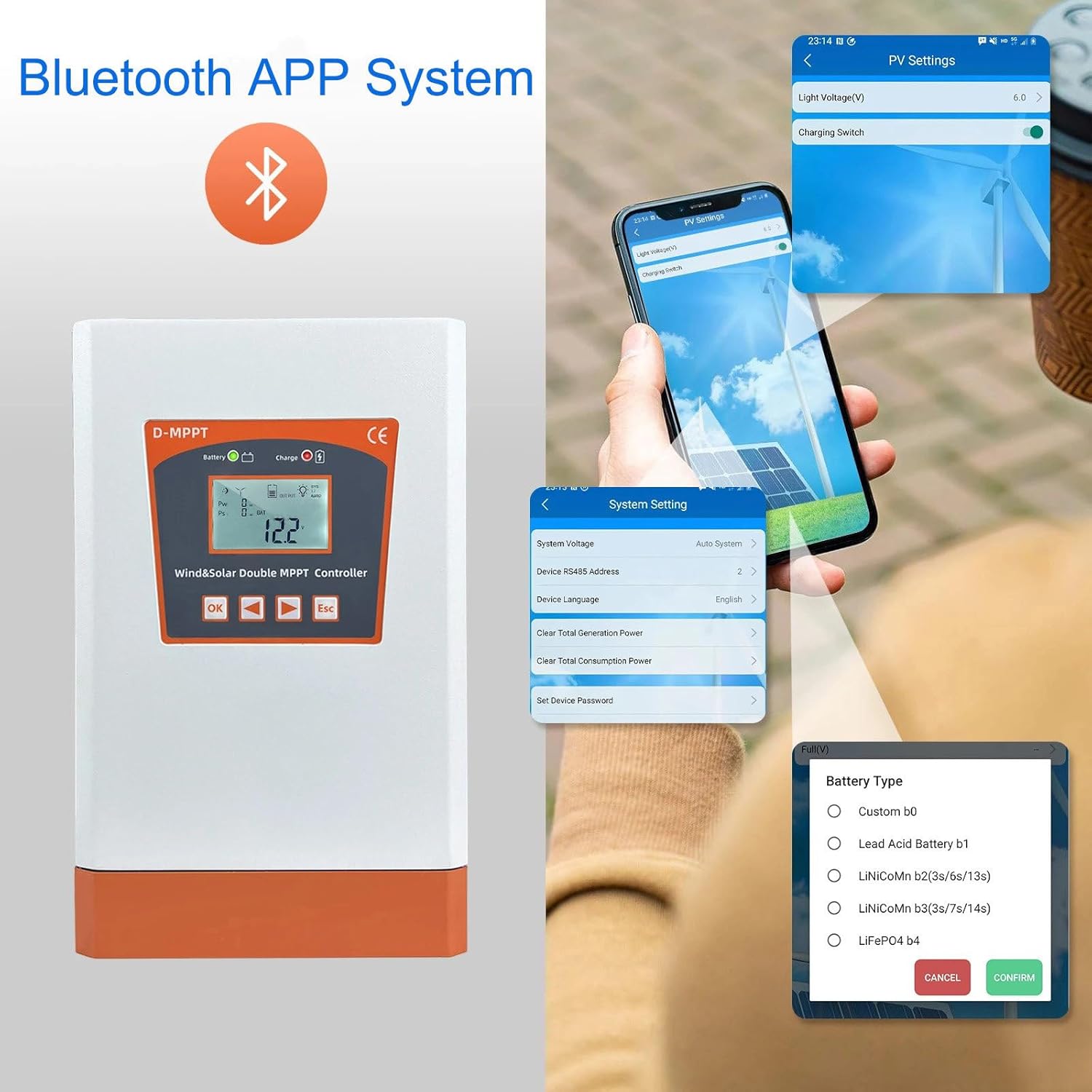 Home Hybrid Charge Controller 6000W Wind 4000W PV Solar, Automatic 12V 24V 48V Hybrid Wind/Solar Controller with Dump Load,24V/48V