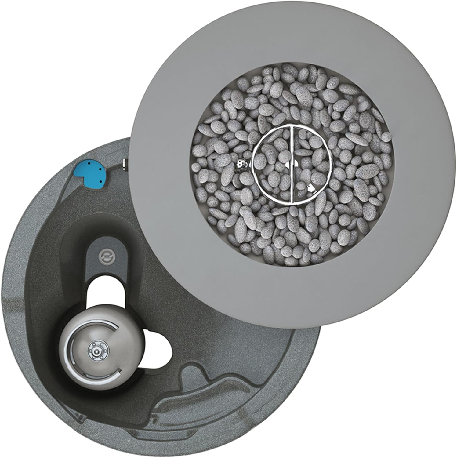 Ledge Lounger Halo Firepit - Smokeless Outdoor Fire Pit Table - 70,000 BTUs Propane Connector and Lava Rocks Included - All Season Heavy Duty (Twilight)