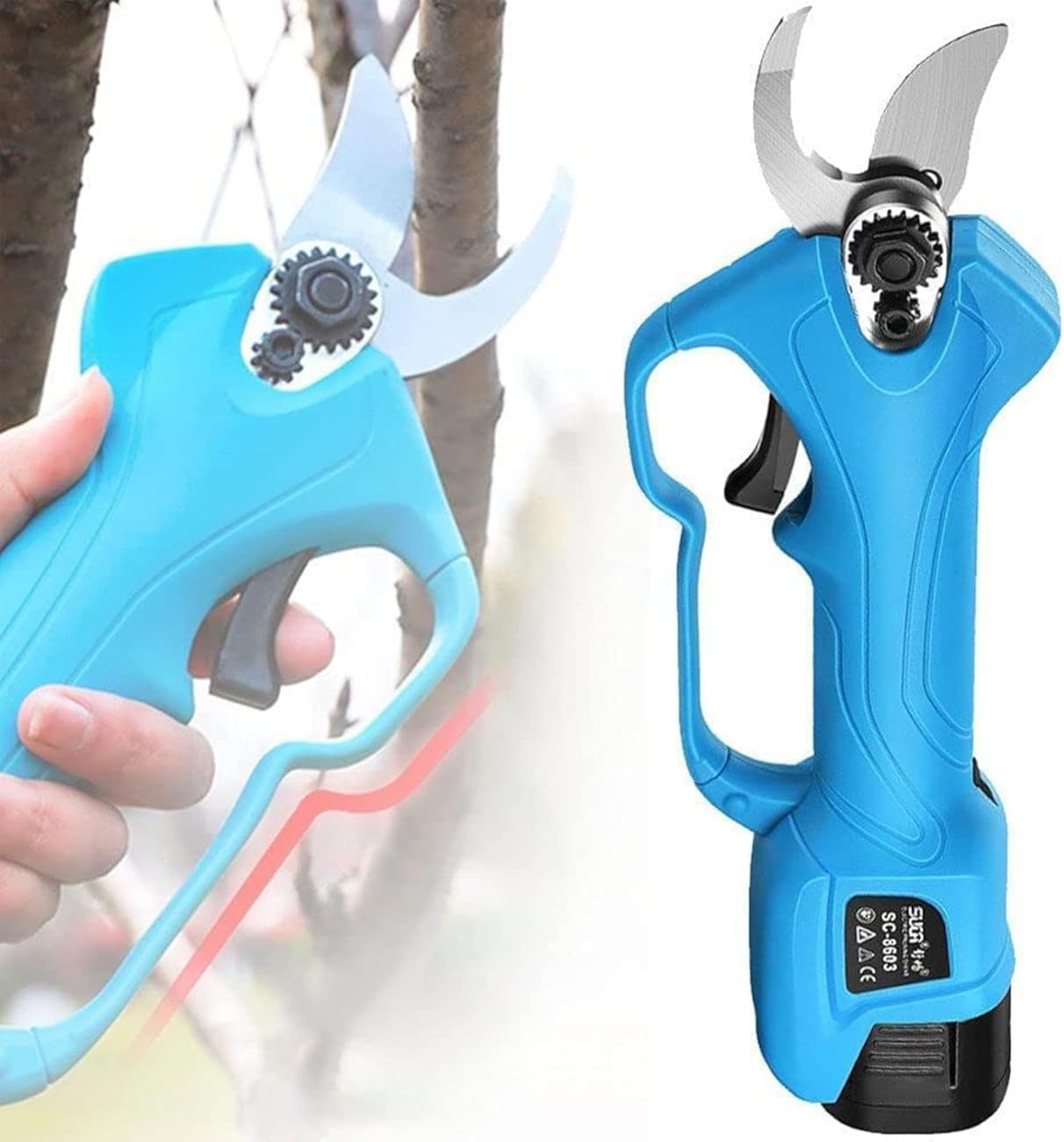 Pruning Shears Cordless Electric Scissors Cutting Branch Diameter 30mm with Rechargeable Battery Gardening Tool Shears 5-6 Working Hours