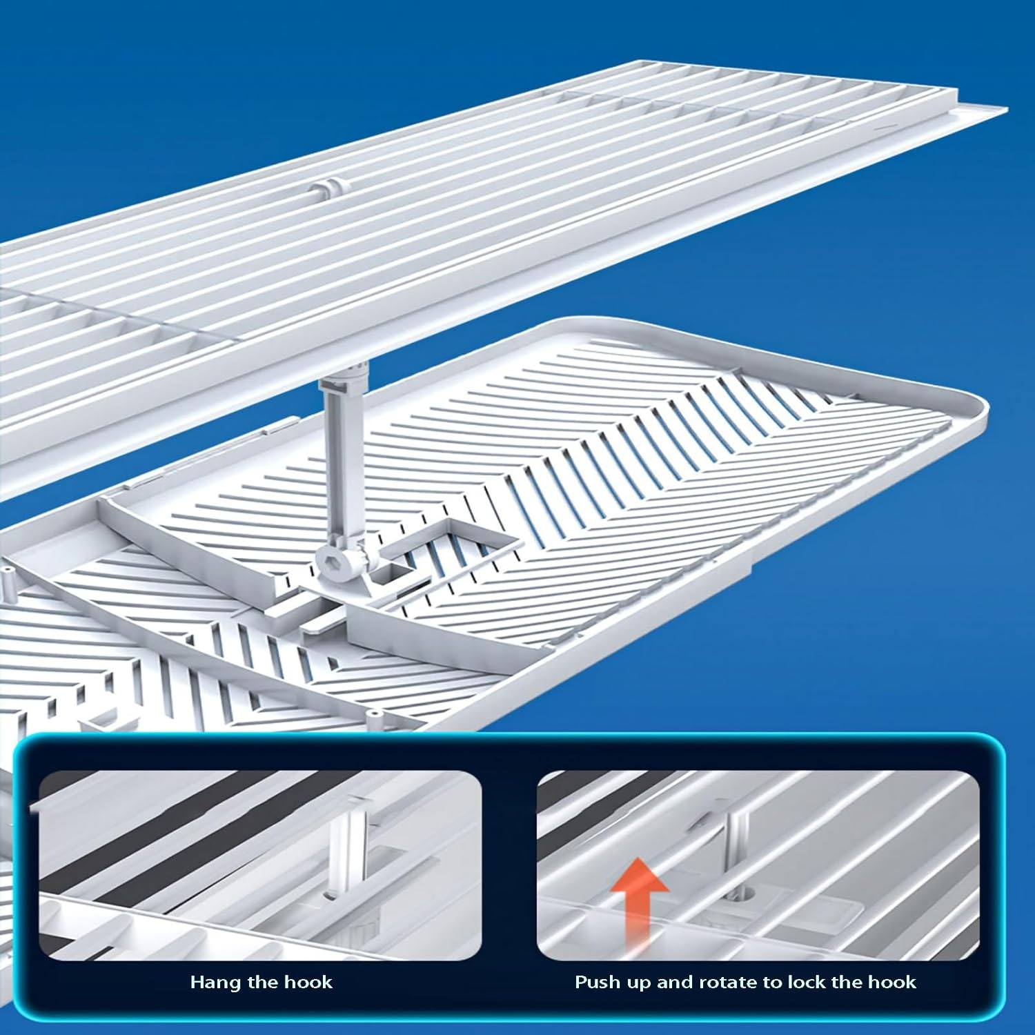 Air conditioning deflector Side Outlet Retractable length Central AC Air Flow Deflector, Adjustable Air Conditioner Deflector, Air Wing Baffle Wind Direction Windshield