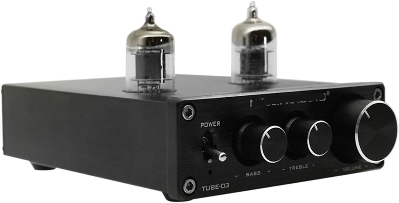TUBE-03 Mini HiFi Audio Preamplifier 6K4 Tube Amplifier Buffer Treble Bass Adjustment Preamplifier
