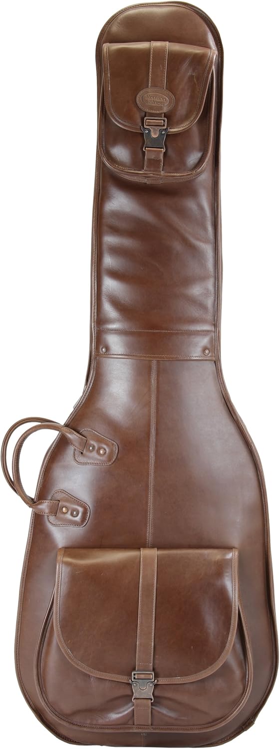 Reunion Blues 49-inch Long Scale Electric Bass Guitar Bag, Chestnut Brown Leather