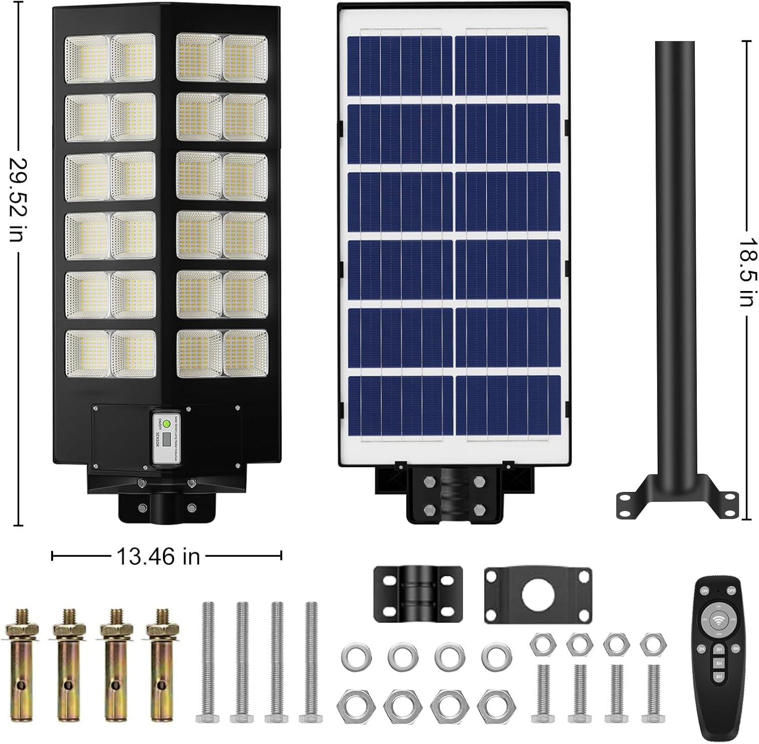 7200W Solar Street Lights Outdoor Motion Sensor Wall Light - 480pcs LED True 96000LM Wide Angle Solar Lights,Waterproof IP66 Street Lights Solar Powered for Playground Yard (7200W)