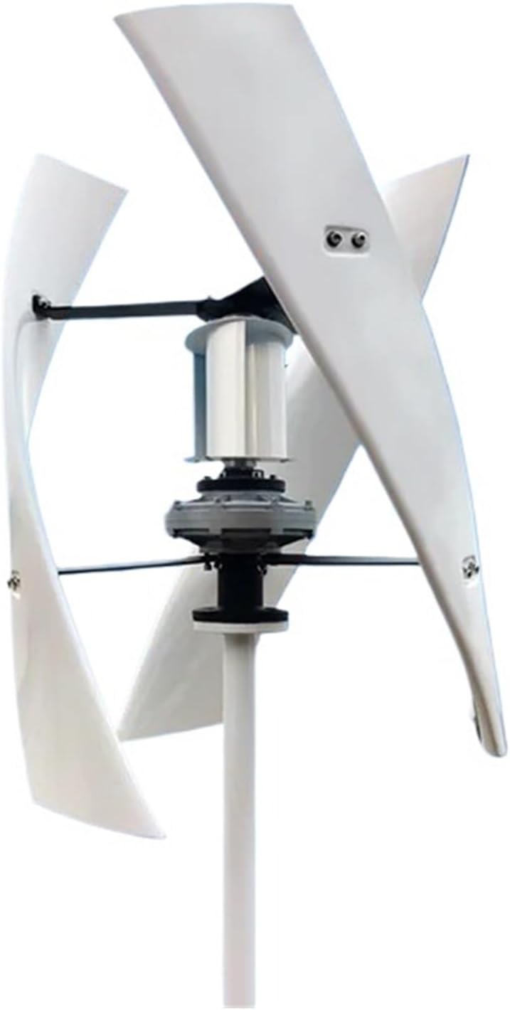 5KW Vertical Axis Wind Turbine Generator 24V 48V Low Noise Low Start Wind Speed Home Appliance for Off Grid System Output Industrial Energy(with Hybrid Charger,24V)