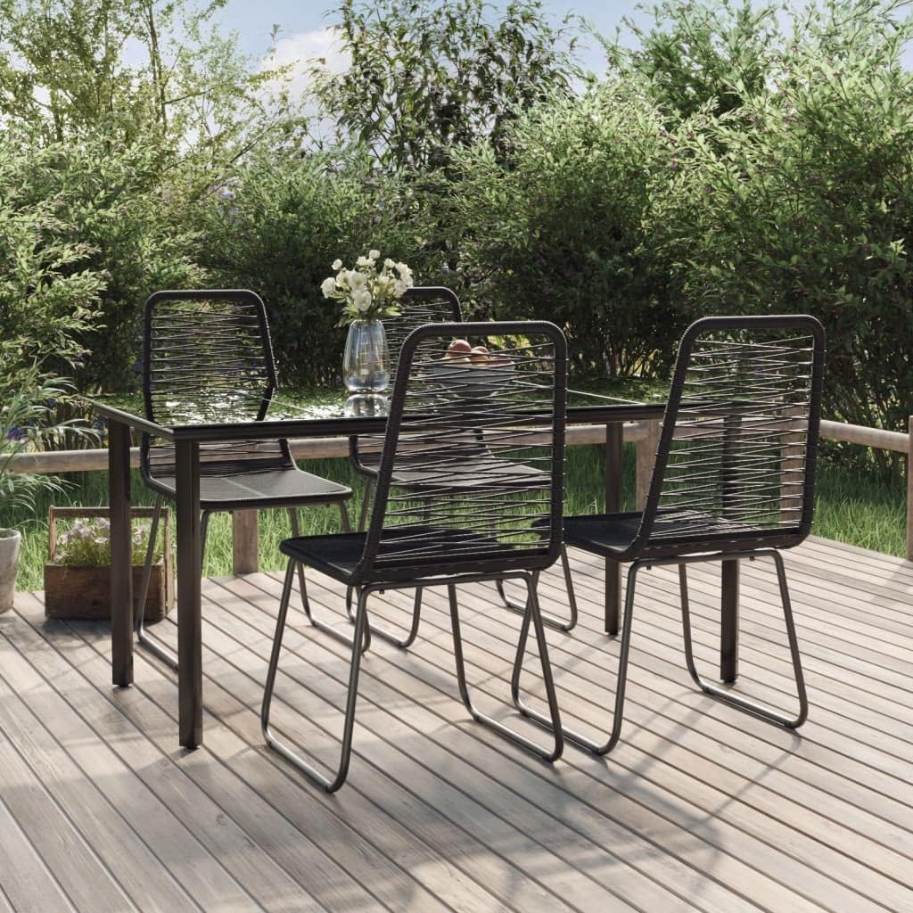 5 Piece Patio Dining Set Black Garden Furniture