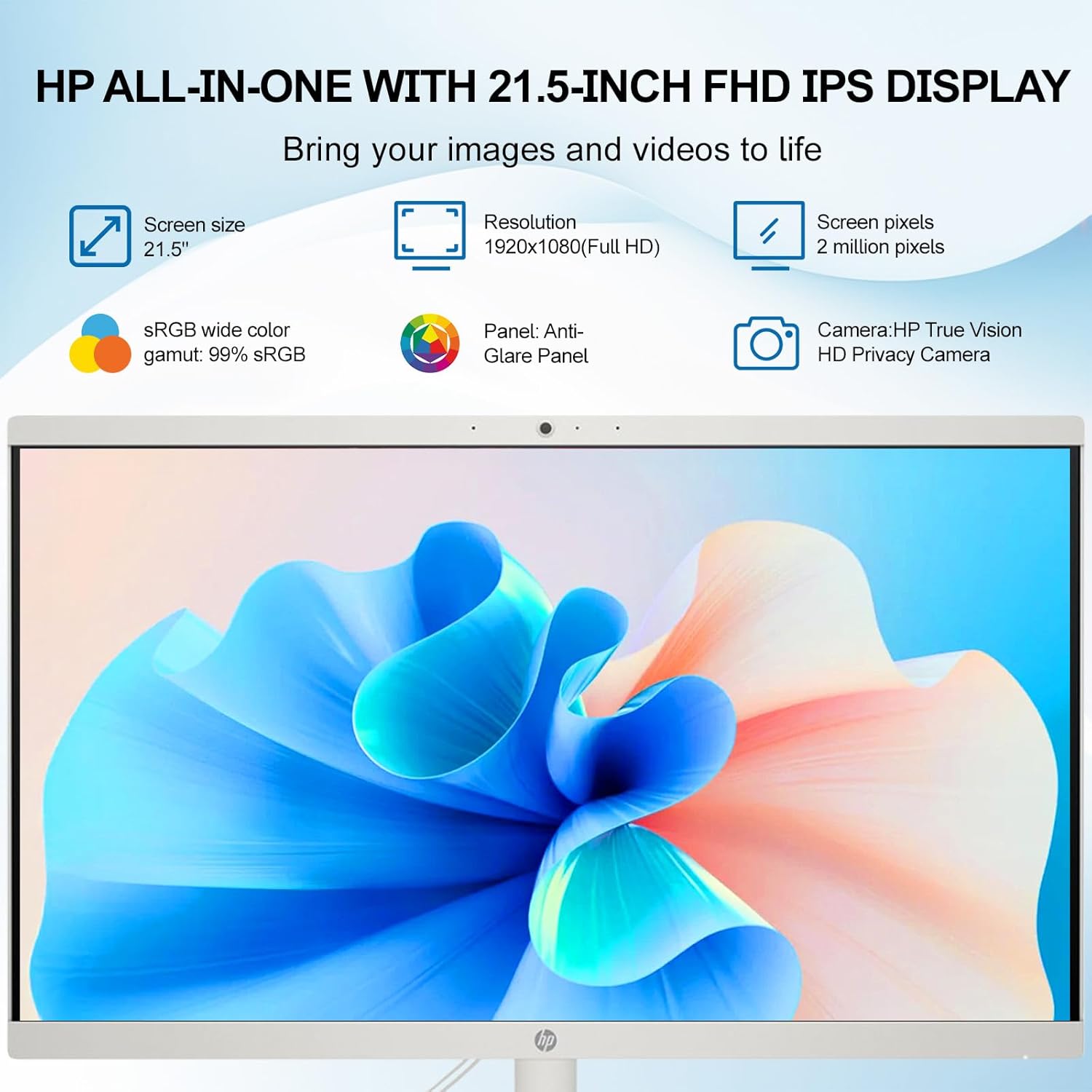 HP All in One Desktop Computer for Home, Intel Celeron J4025, 21.5 inch FHD Anti-Glare, WiFi 6, 16 GB DDR4, 1 TB SSD, 1TB USB Flash Drive, Home PC, Wired KB & Mouse, Windows 11 Pro, W/Accessories