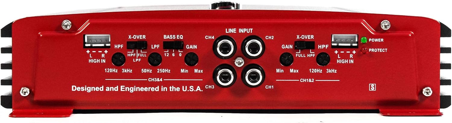 Crunch 4 Channel 1000W A/B Class Stereo Amplifier (2 Pack) & Wiring Kit