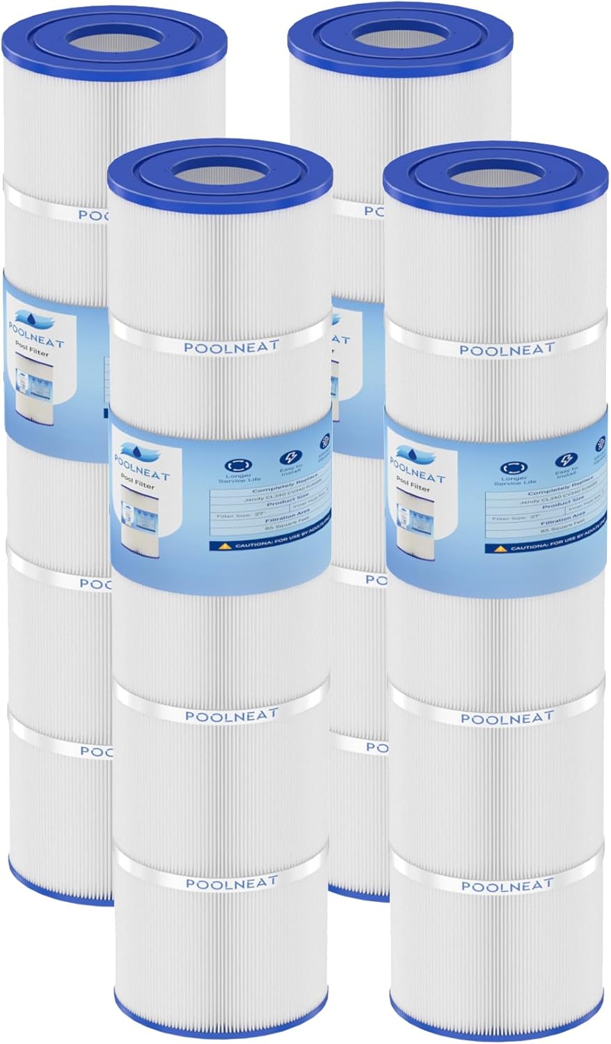 Jandy CV340 Pool Filter Cartridges Replacement for CL340,PJAN85,Unicel C-7459,Filbur FC-6405,FC-0800,A0557900,R0554500,Aladdin 18504,85 Sq.ft,4Packs