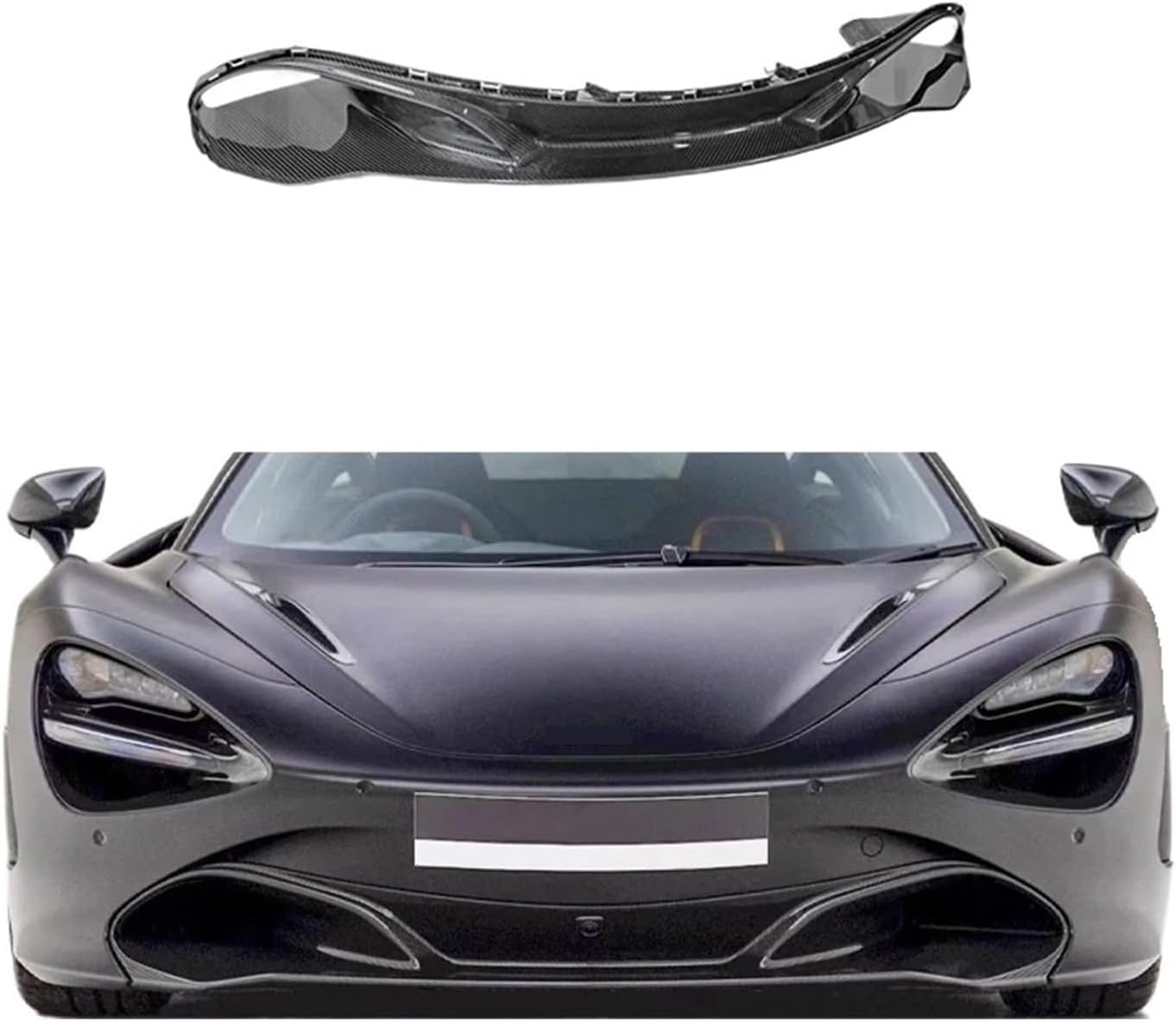 Automotive Accessories Car Bumper Lip Compatible for McLaren 720S Carbon Fiber OEM Front Upgrade Kit Decoration(Forging Carbon Fiber)