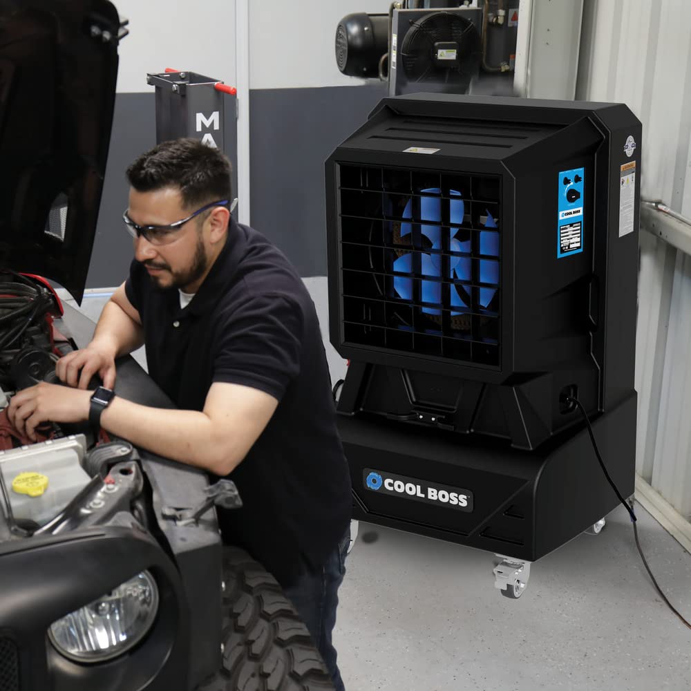 BendPak Coolbreeze Xtreme Evaporative Cooler – 2,715 CFM with 15-Gallon Tank, 3-Speed Fan & Auto-Swing Louvers – Cools 850 Sq Ft – Indoor/Outdoor for Patio, Garage & Commercial Spaces