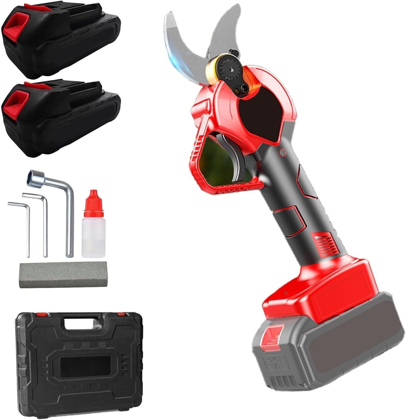 Electric Pruning Shears, Tree Pruner Branch Cutter,Cordless Power Pruner for Gardening, with 2Pcs 1500mAh Rechargeable Batteries and Replacement Blades(40mm(1.6in))
