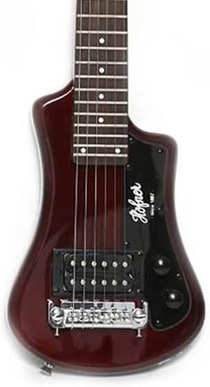 HOFNER Shorty ElectricTravel Guitar, Root Beer W/Gig Bag
