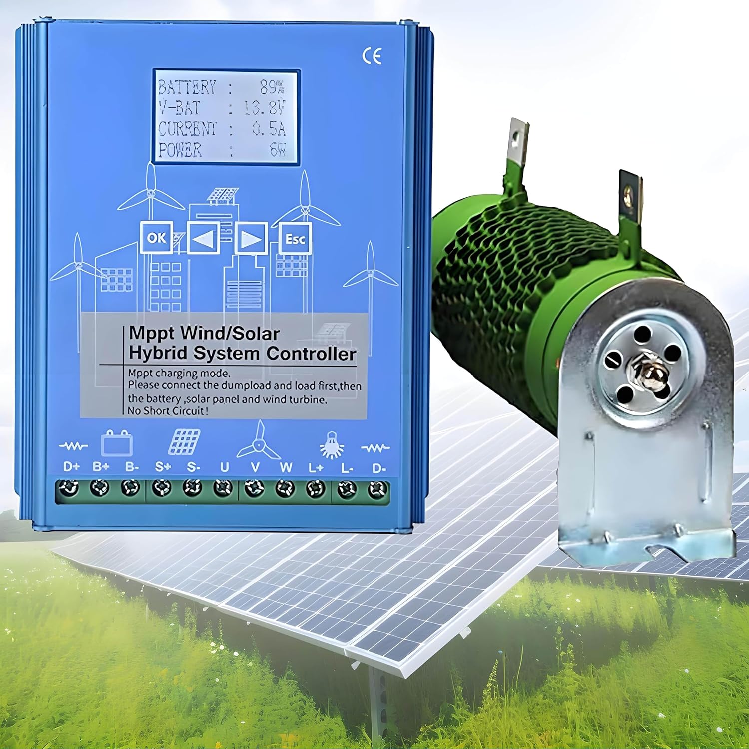 10000w Wind-Solar Hybrid Charge Controller, Suitable for Wind and Solar Boost Charging, Regulator Mppt Wind-Solar Hybrid Boost Controller