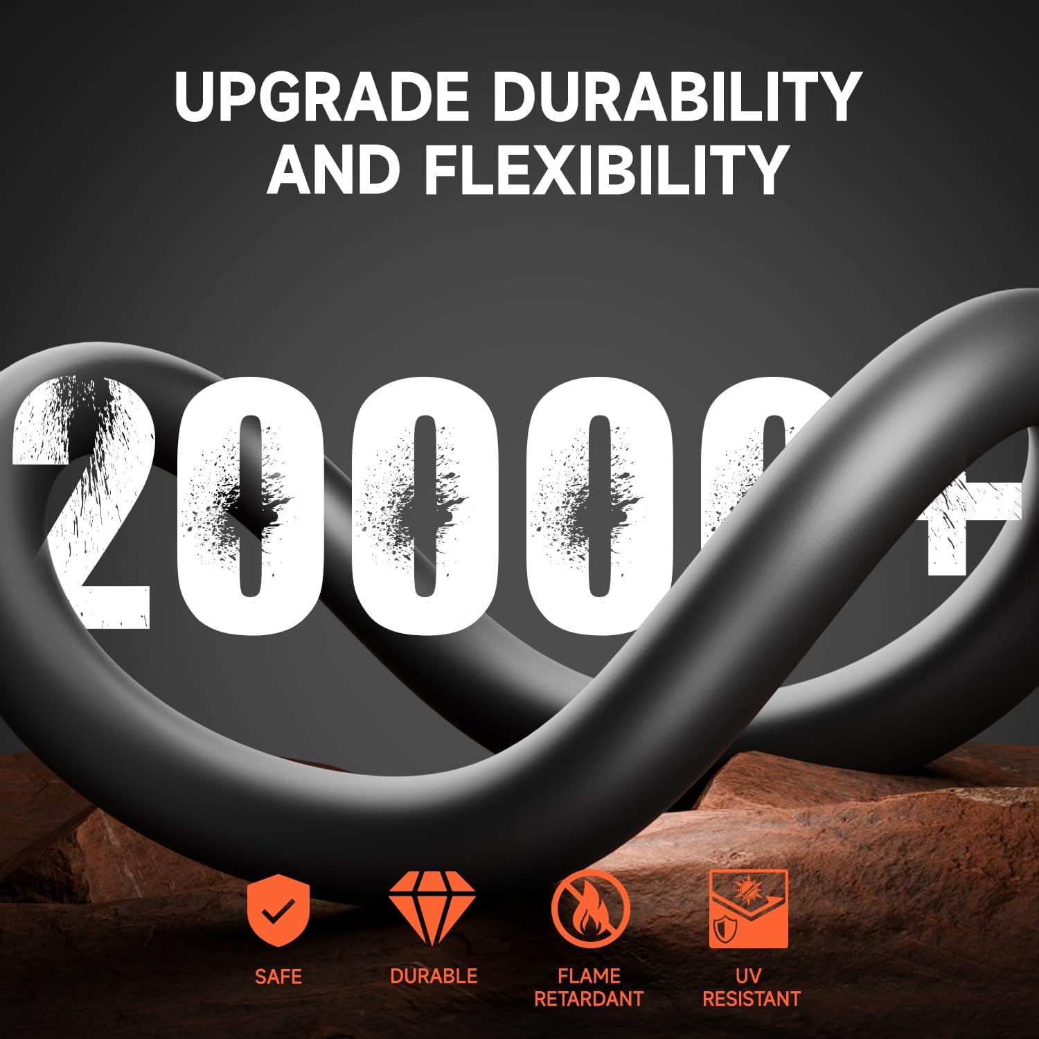 H HZXVOGEN 50 Amp Generator Cord and Power Inlet Box Kit, 25FT RV Extension Cord NEMA 14-50P/SS2-50R STW 6/3+8/1 AWG Power Cord with Pre-Drilled Generator Inlet Box Twist Lock Connector, UL&ETL Listed