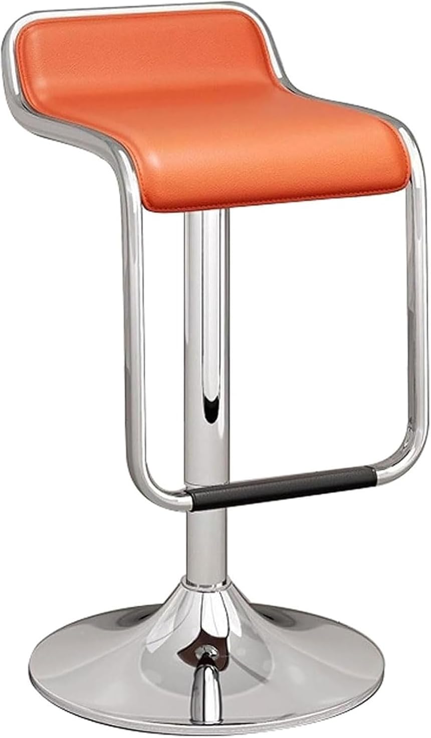 Bar Stool, Ergonomics 360° Swivel High Bar Chair Adjustable Height SGS Gas Lifting Breakfast Stool, Steel Frame, 61-81cm/24-32inch Tall Seat(Orange)