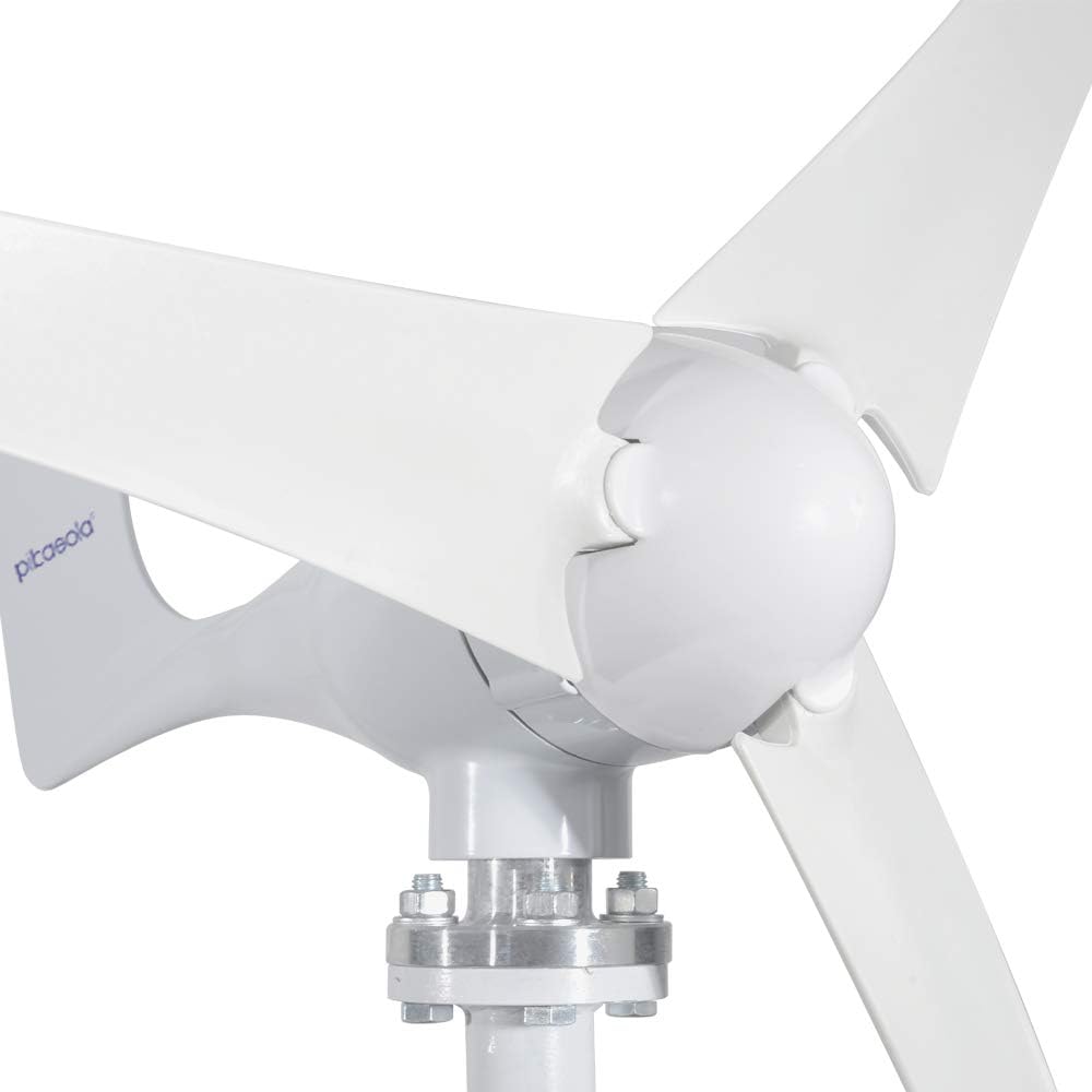 Pikasola 400W Wind Turbine Generator AC 12Volt Economy 3 Blades Windmill for Wind Solar Hybrid System 2.5m/s Start Wind Speed,400w Windmill Generator for Home