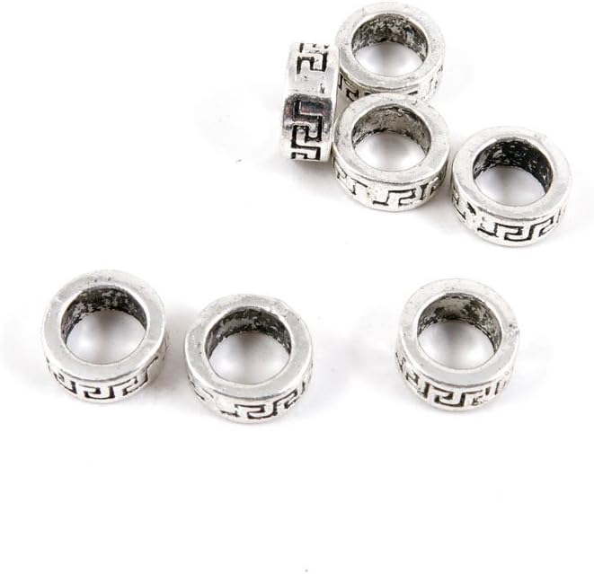 2160 Pieces Antique Silver Tone Jewelry Making Charms Findings Fashion Wholesale Supplies Pendant Lots Bulk Supply U8KD3E Big Hole Loose Beads
