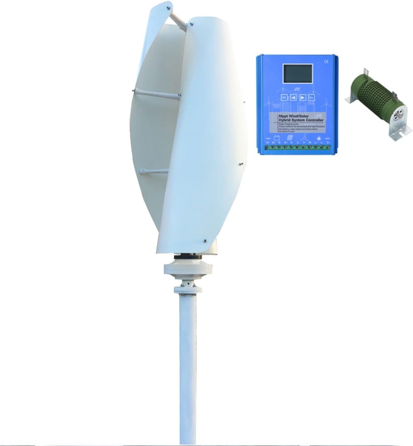 CAJUCA Vertical Wind Turbine Generator 9000W Vertical Low Speed Small Windmill with MPPT Hybrid Control for Home Farm Boats