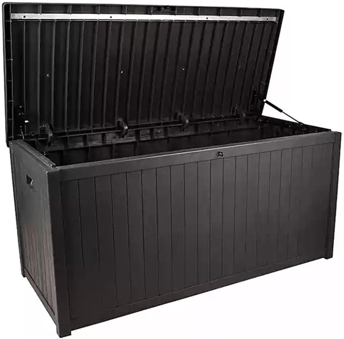 Patio Storage Boxes Outdoor Waterproof Lockable Outdoor Storage Bench Easy to Assemble for Patio Furniture Pool Tools and Garden Tools(Black)