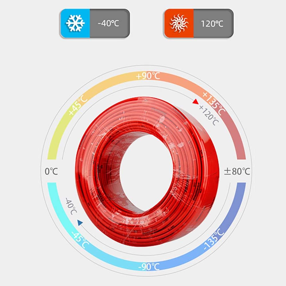 BAYM 10AWG(6.0 mm²) Solar Cable PV Cable Wire DC Cable Copper Conductor XLPE Jacket(250 Feet Black + 250 Feet Red)