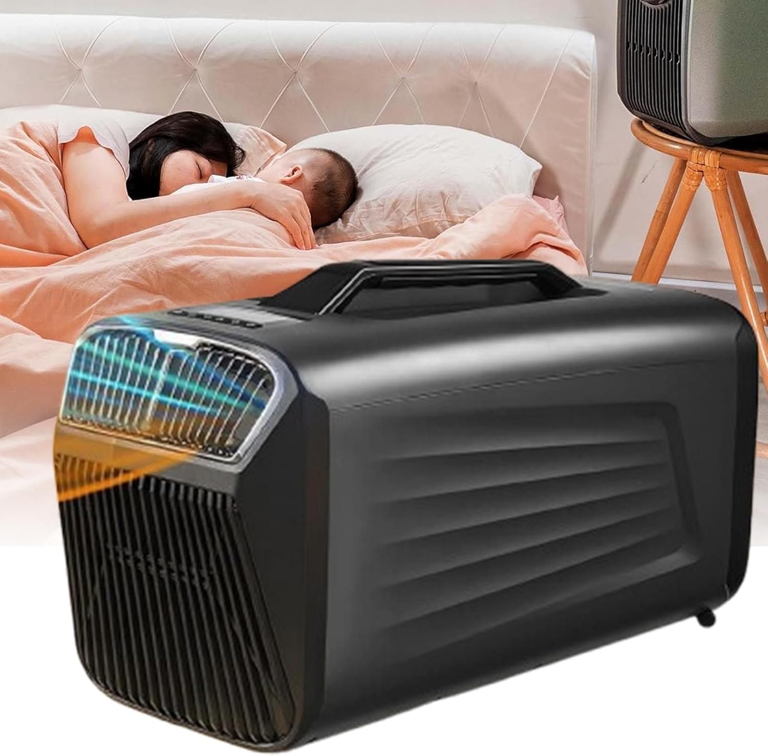 Portable Air Conditioner 5400btu/5400btu Cooling&Heating with Remote,Dehumidifier/Cooler/Fan/Sleep 4modes,3 Speeds,Low Noise Motor,for Home, Office, School & Business Rooms,Black