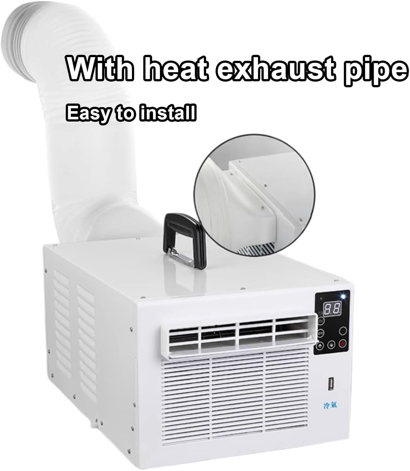 Windowless Portable Air Conditioner Portable Ac Unit Timer with 1.5m Heat Exhaust Pipe Removable Filter Design Adjustable Wind Direction Up and Down 220v