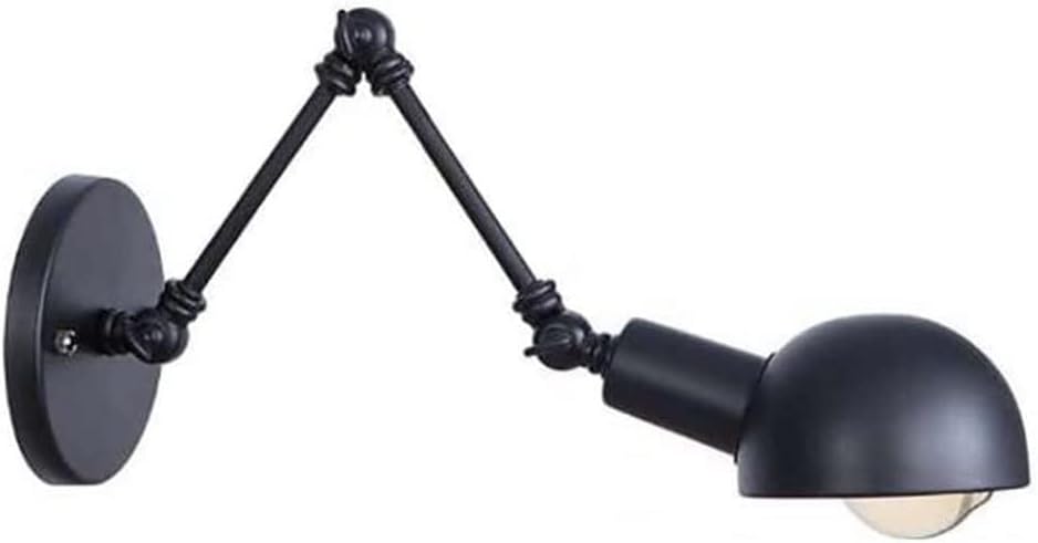 MECOLA Creative Wrought Iron Long Arm Wall Lamp Retro Industrial Adjustable Angle Foldable Wall Light for Indoor Living Room Corridor Balcony Wall Sconce(50cm/19.7inch)