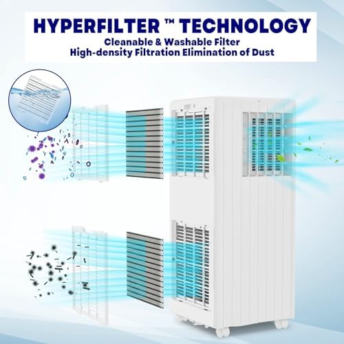 Portable Air Conditioners 8000 BTU - Quiet Cooling w/Remote & 24H Timer, Energy Saving AC Unit for Small Rooms, Bedrooms, Offices, Dormitories 350 Sq.Ft