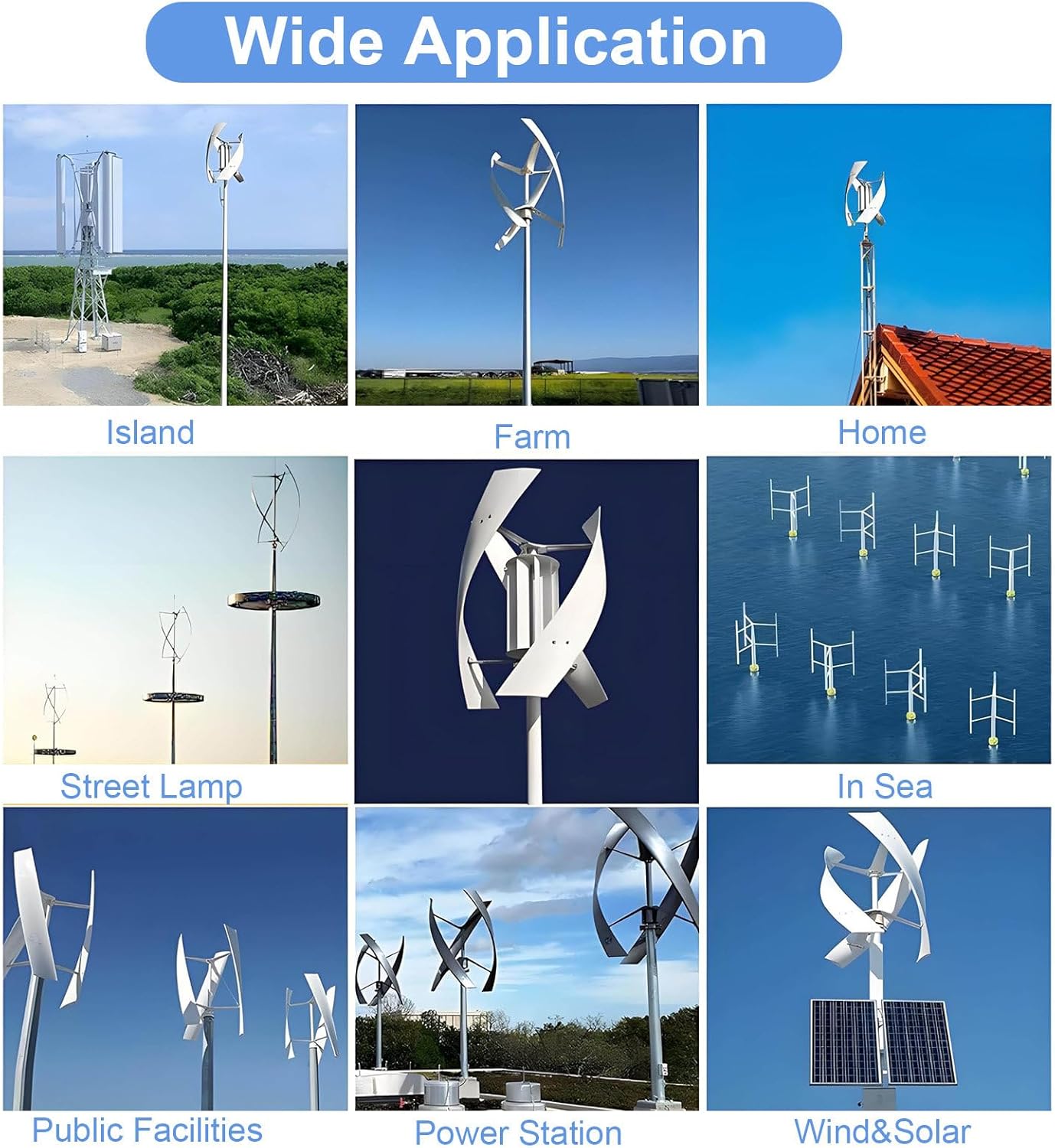300W Vertical Axis Wind Turbine Generator - 12V/24V 3-Blade Outdoor Windmill Power Kit with Controller for Renewable Energy & Off-Grid Power Solutions 24V~300W