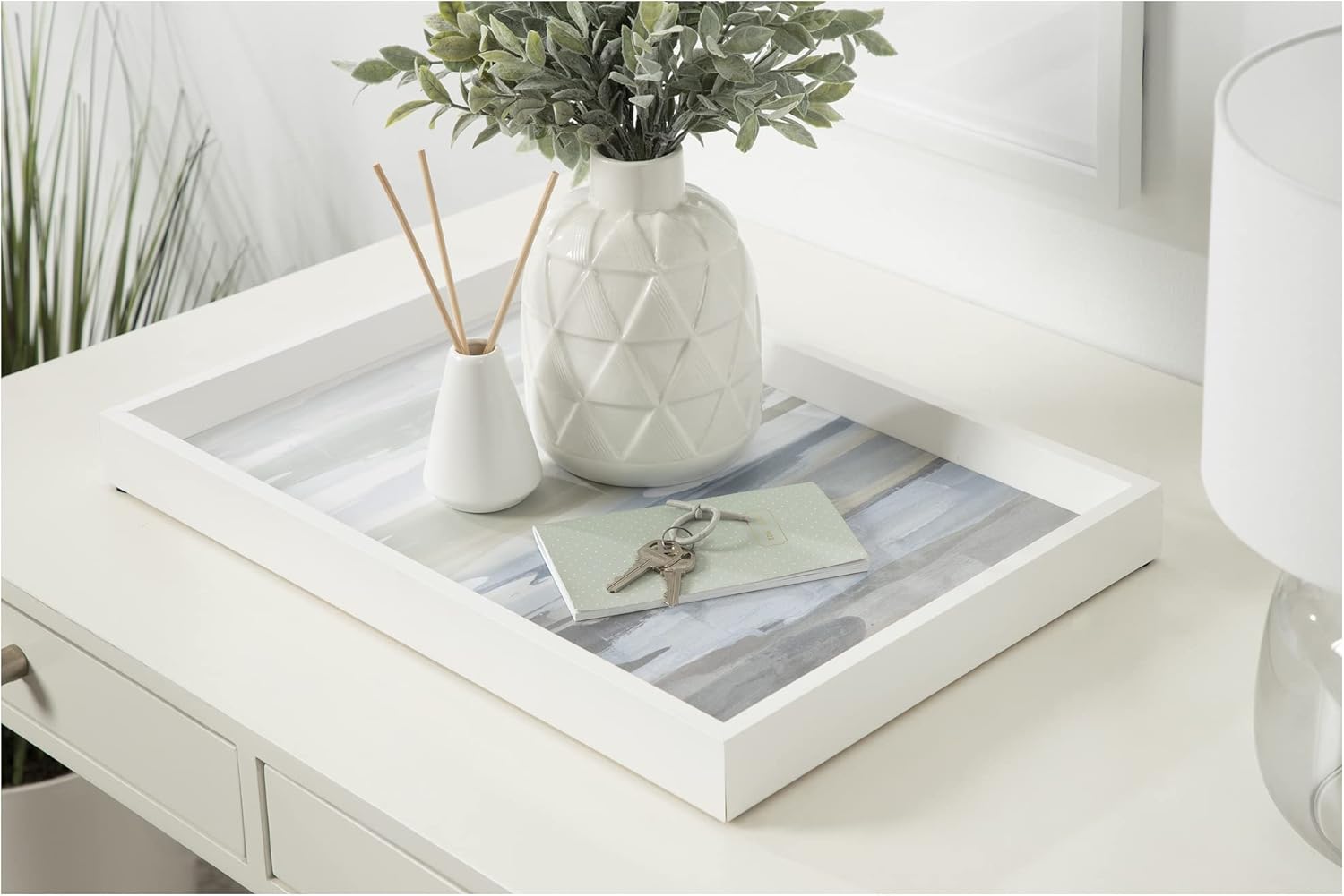 Amanti Art 13x19 Inch Decorative Tray or Ottoman Tray with anti-slip surface for use on coffee tables, bathroom or bedroom for organizing jewelry, remotes, accessories or other small home decor accent