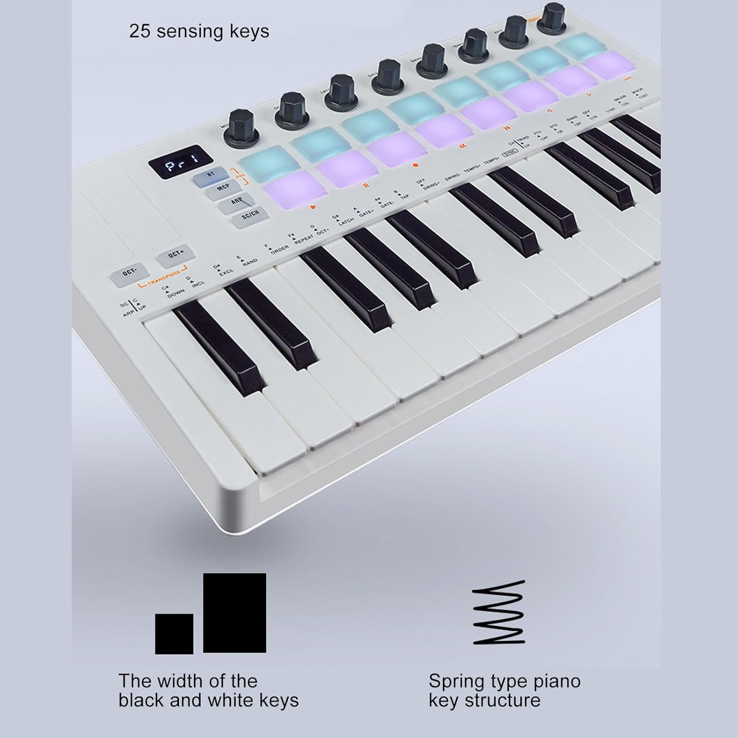 25 Key MIDI Keyboard Controller, Connection 25 Key Keyboard Controller for Music Production