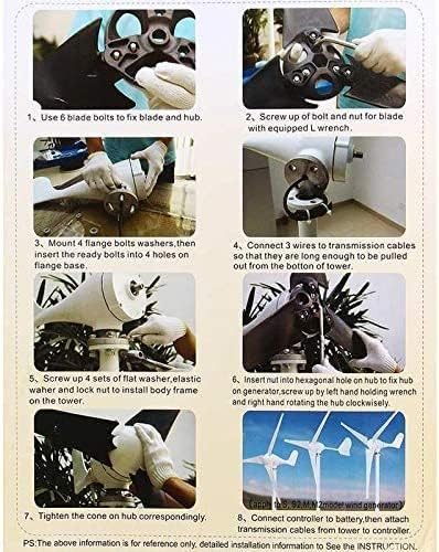 5000W Wind Turbine Generator Kit, with 5 Blade Controller, Developed Small Windmill for Home Utility Road Light
