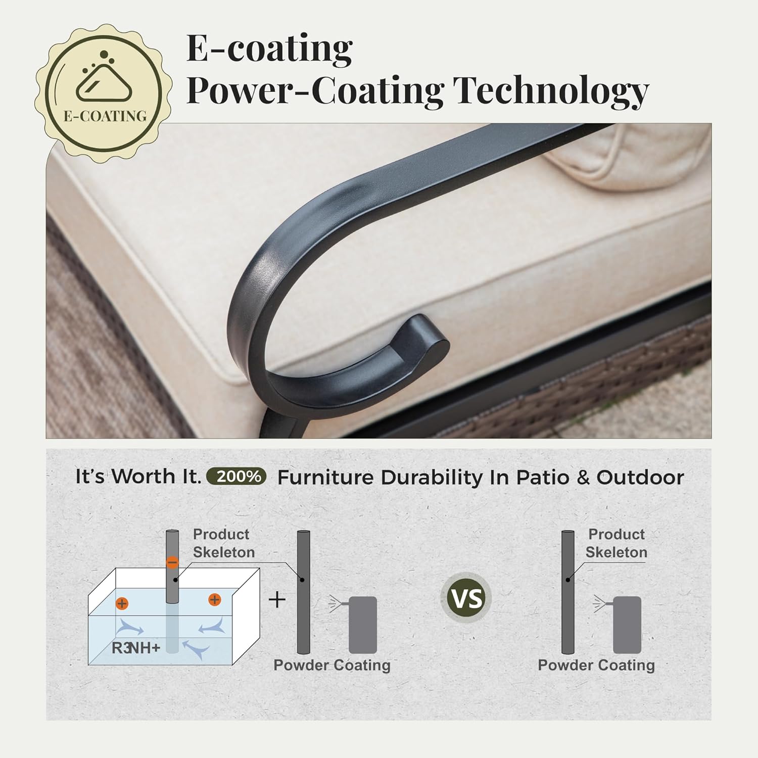 Patio Furniture Set with 56'' Fire Pit Table, Black Metal Frame Outdoor Conversation Set with 2 x Fixed Chairs, 2 x Swivel Chairs, 1 x 3-Seat Sofa for Lawn Garden Backyard, Beige