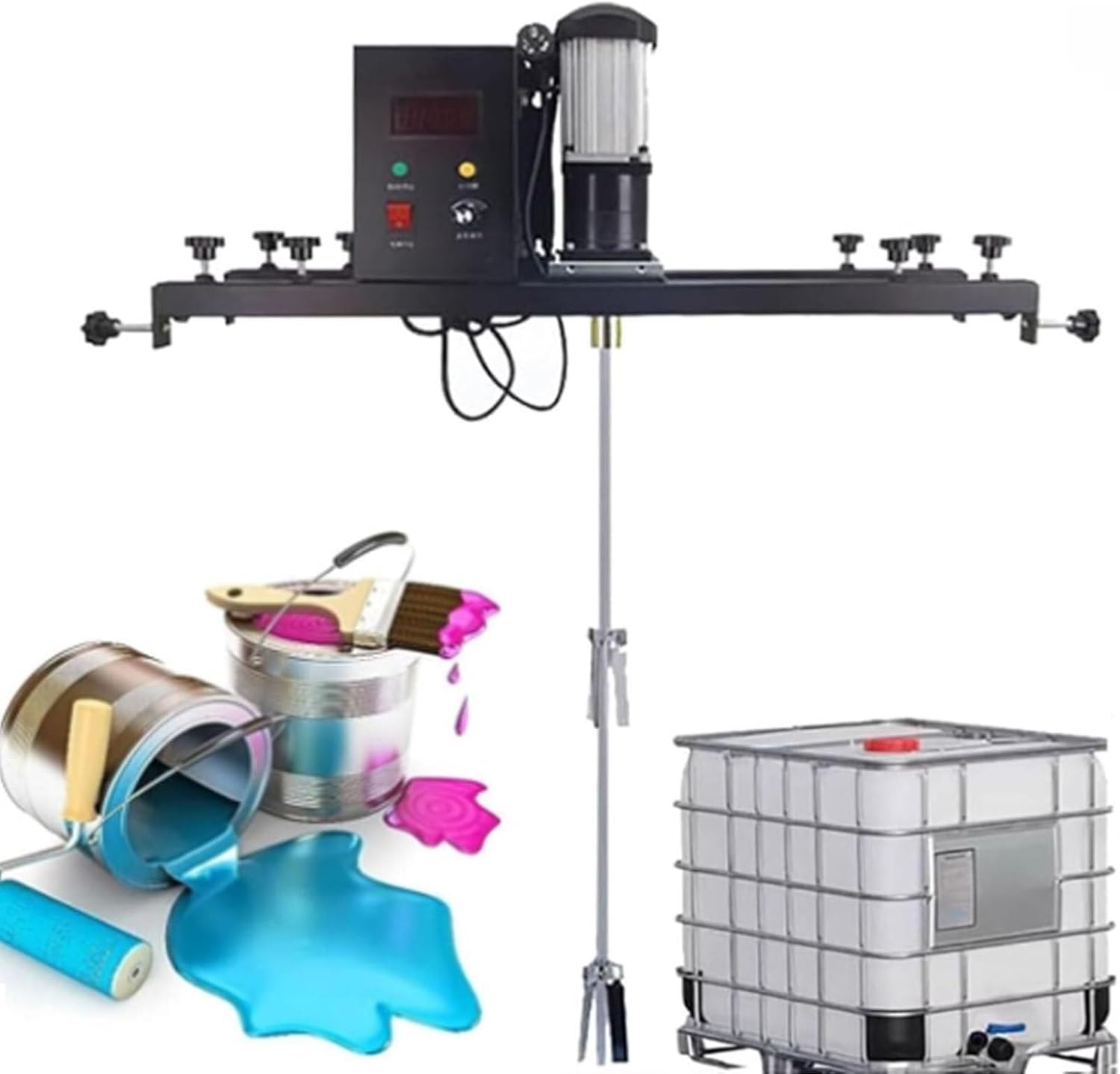 IBC Air Agitator, 980W Electric Tank Mixer Machine, Commercial Handheld Paint Stirring Machine with Support Hanger, Folding Propeller, for Ink Dissolver Agitator