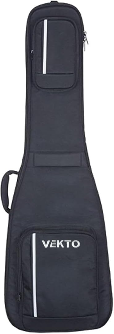 VEKTO Bass Guitar Gig Bag 28mm Padded 1000D Waterproof Oxford, Detachable Neck Support Black,Thick Foam, Dual Adjustable Shoulder Straps, Large Pocket