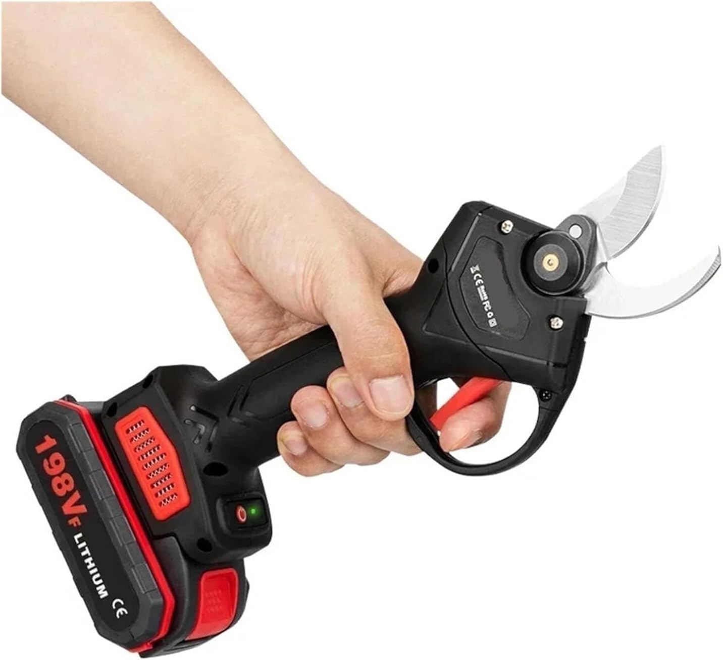 30mm Electric Pruner Shear 2 Gears Cordless Fruit Tree Bonsai Pruning Shears Electric Scissors Shrub Branch Pruning Power Tool for Tree Trimming Branch Cutter(No Battery)