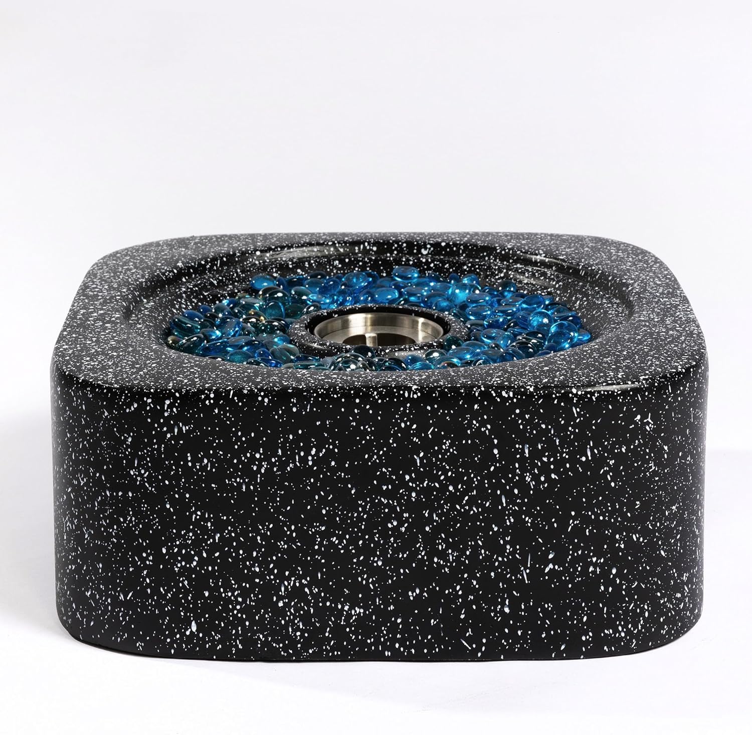 Tabletop Fire Pit (Black) – Portable Outdoor Propane Fire Pit with Lava Rocks, Patio, Deck, Backyard, Camping – Compact Stylish Design