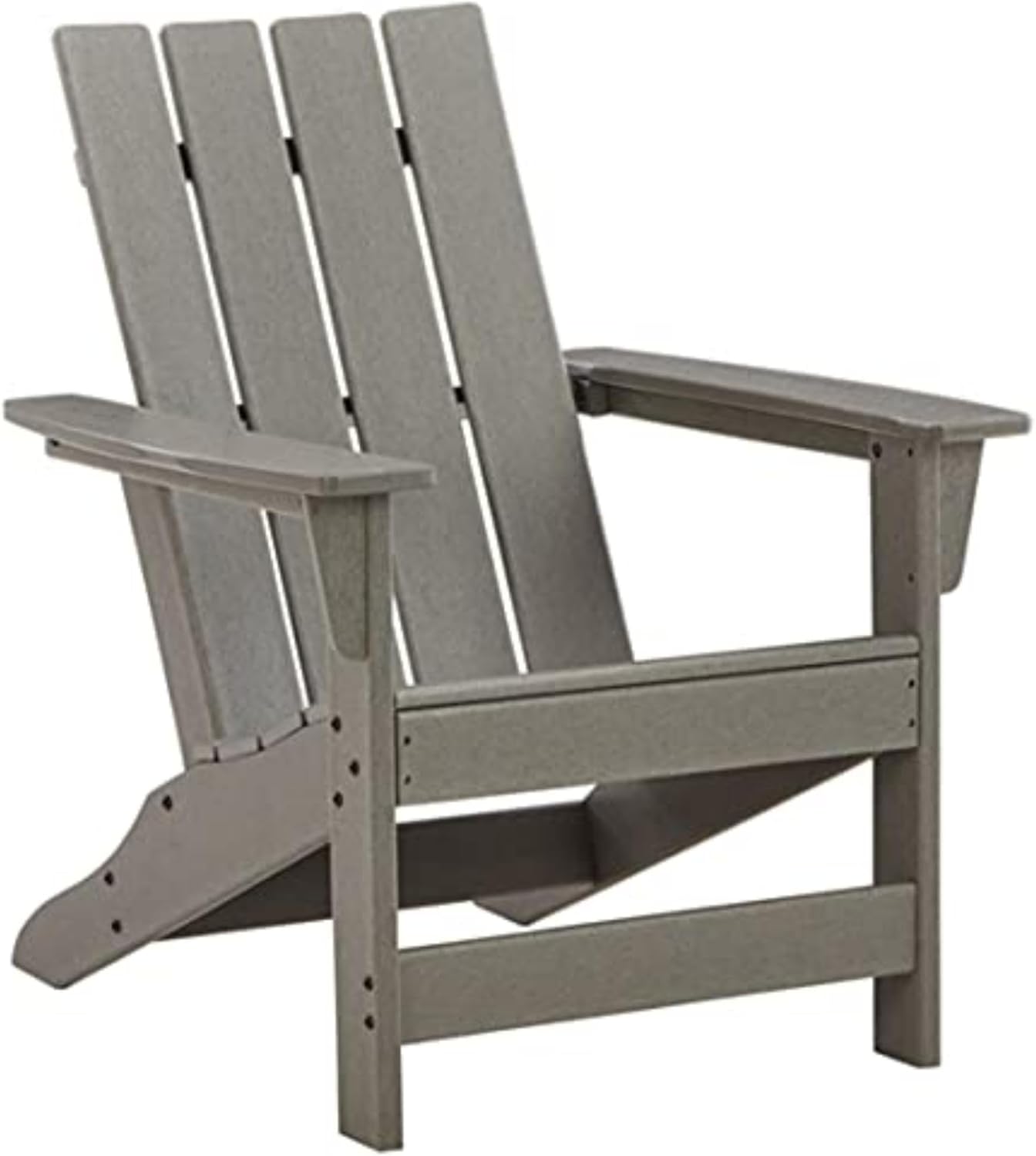 Signature Design by Ashley Visola Outdoor Patio HDPE Weather Resistant Adirondack Chair, Gray