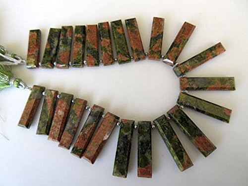 natural unakite long baguette shaped step cut side drilled faceted cabochon, unakite briolette beads, unakite jewelry 4