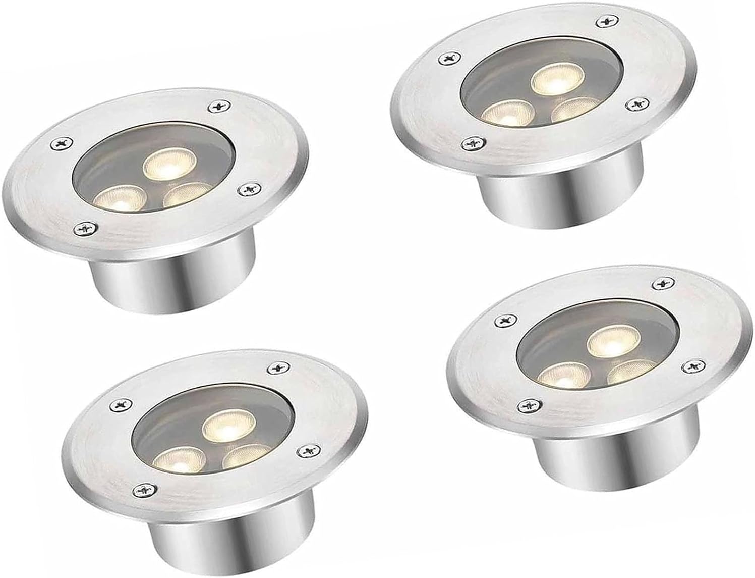 LED Ring Fountain Light - Underwater Pool Light, 4PCS Outdoor Buried Pond Lights, Ultra-thinyo RGB Fountain Landscape Lights, IP68 Waterproof Round Recessed Spot Lamp(RGB,AC 24V-3W)