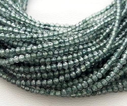 13 inch natural beads strand of 2mm faceted rondelle green quartz gemstone beads for DIY jewelry - necklace, bracelet, earring, ring.