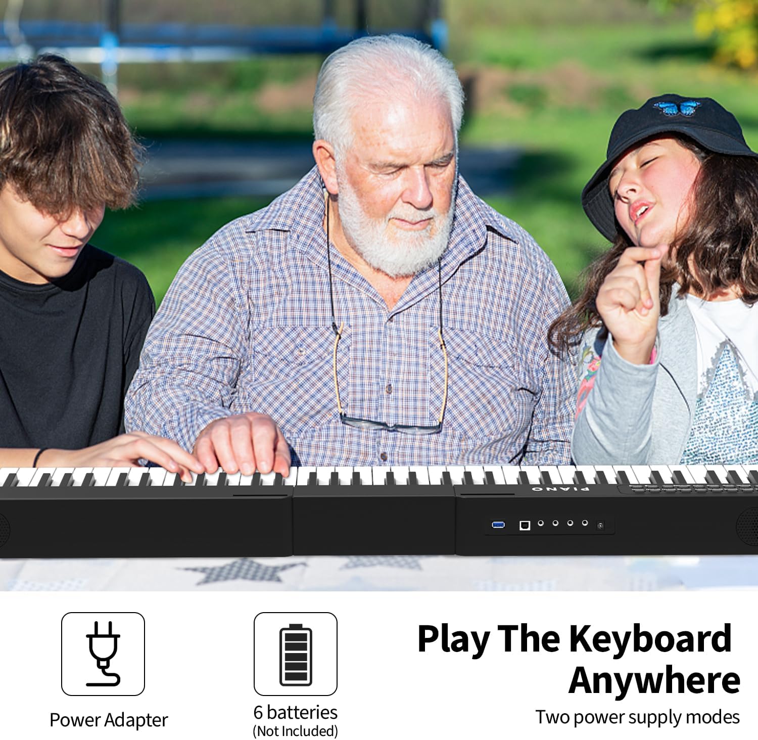 Digital Piano 88 Key Full Size Semi Weighted Electronic Keyboard Piano Set with Stand,Built-In Speakers,Electric Piano Keyboard with Sustain Pedal,Bluetooth,MIDI/USB/MP3 for Beginners Adults/81x