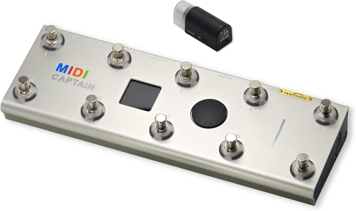 Paint Audio MIDI Captain Foot Controller with Wireless MIDI Adapter-MIDI Mate Time Engine Function Support all PC/CC/Note commander 10 Foot Switches