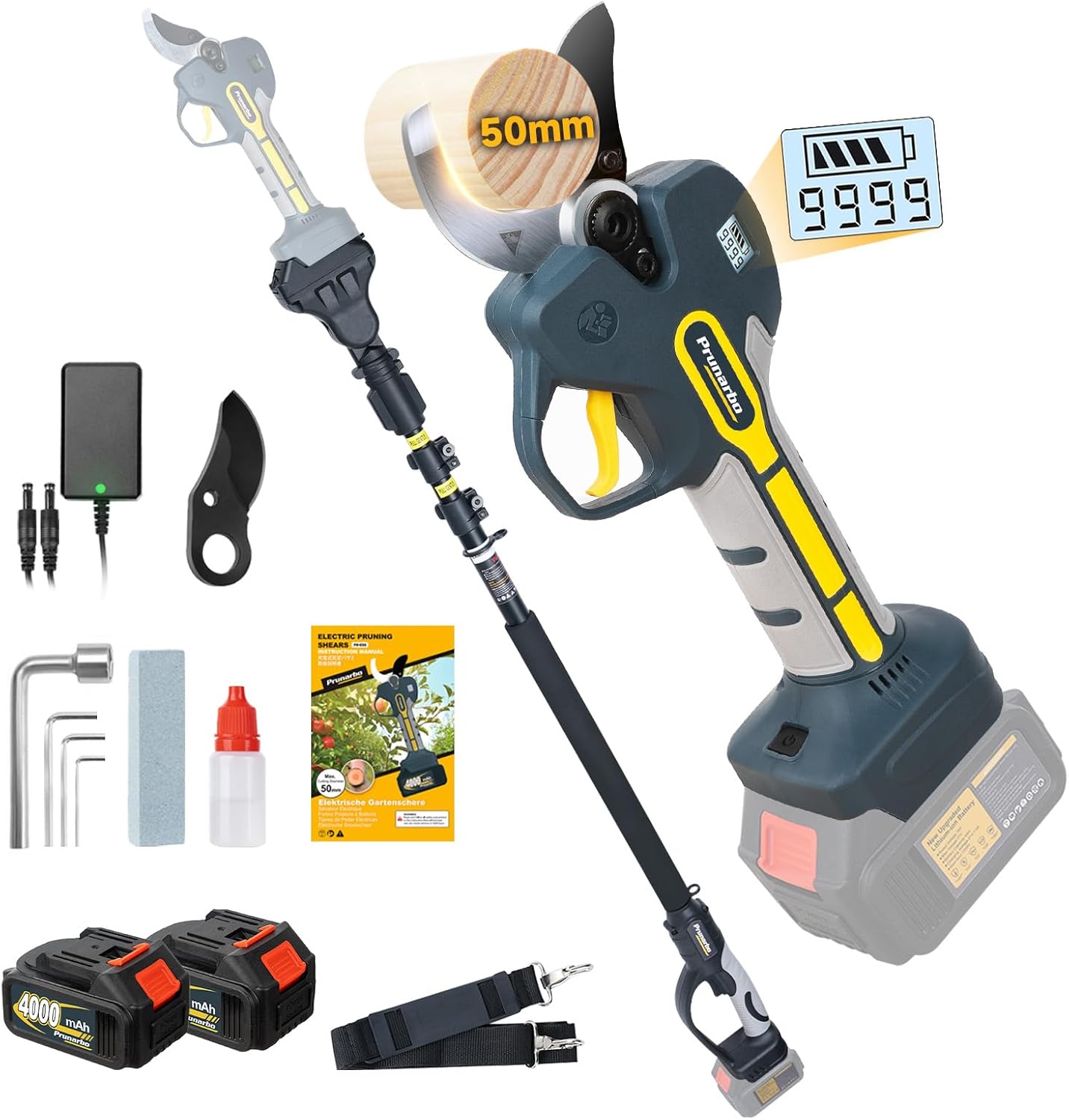 2-in-1 Pole Pruning Shears Cordless, 50mm 2