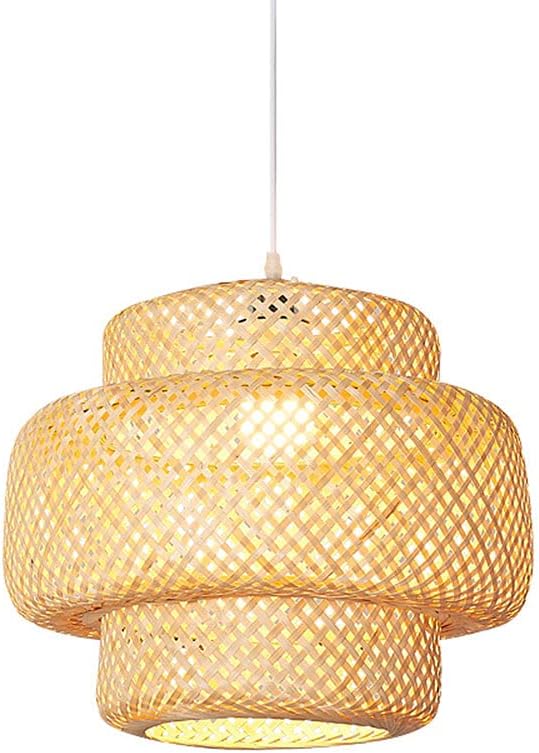 New Chinese Style Bamboo Lantern Chandelier, Hand-Woven Rattan Pendant Lamp, E27 Bamboo Lampshade, Ceiling Lamp, Interior Lighting Fixtures