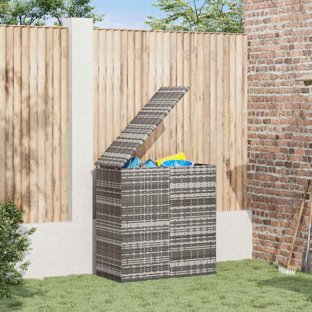 Grey PE Rattan Cushion Box, 39.4x19.3x40.7 Inch Outdoor Storage Solution for Patio, Deck, Garden & Terrace