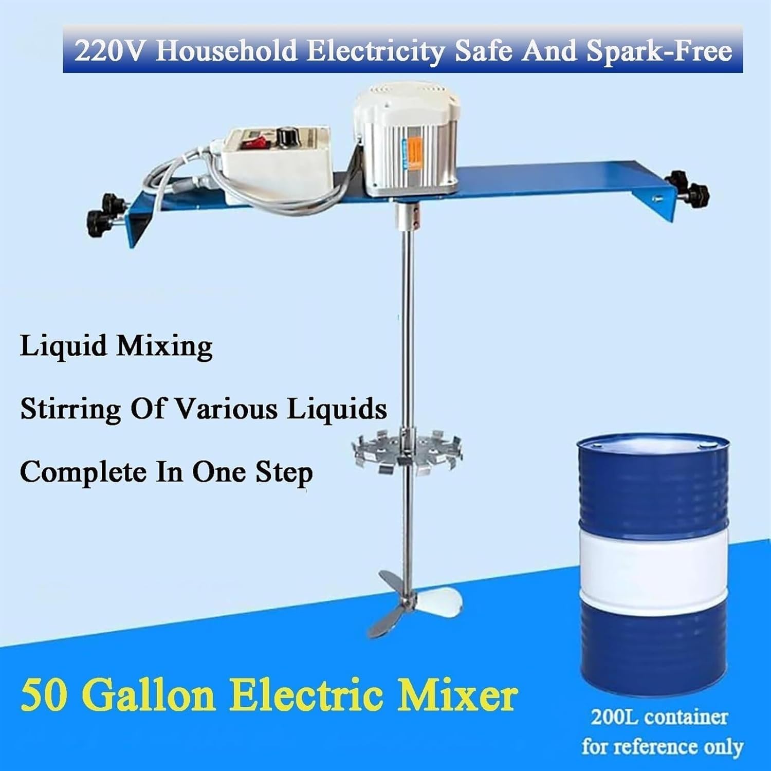 Ink Coating Mixing Tool, Electric Tank Barrel Paint Stirring Machine, Adjustable Speed, Low Noise, for Paint Coating Materials